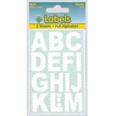 LABELS,White Vinyl Letter 24mm