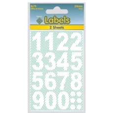 LABELS,White Vinyl Numbers 24mm