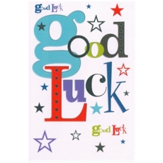 GOOD LUCK CARDS, 6's Text & Stars