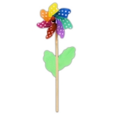 WINDMILL,GARDEN On Wooden Stick Spotted,46cm