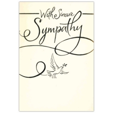 SYMPATHY CARDS, 6's Dove & Text
