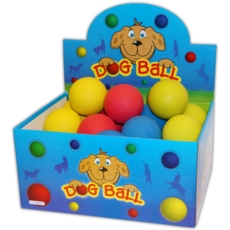 BALL,Sponge Rubber Dog Ball, Asst.Cols 63mm CDU