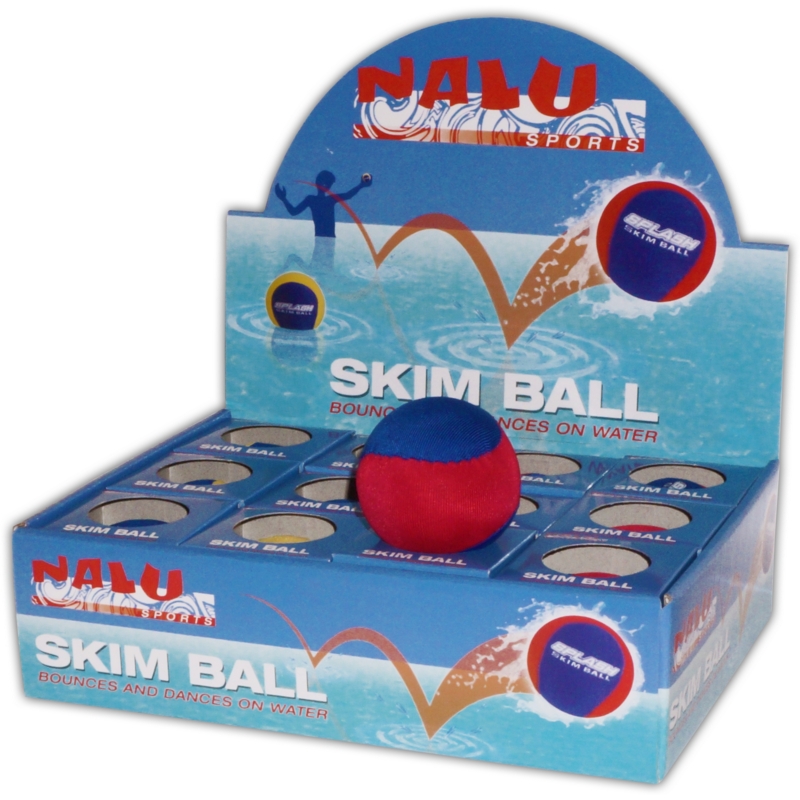 SKIM BALL,Bounces & Dances on Water 55mm  Asst.Cols  Bxd CDU