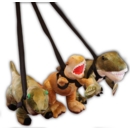 DINOSAUR ON RIDGED LEAD Plush 3 Asst. 80cm