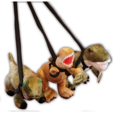 DINOSAUR ON RIDGED LEAD Plush 3 Asst. 80cm