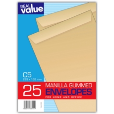 ENVELOPES,Self Seal, Manilla C5 25's Real Value