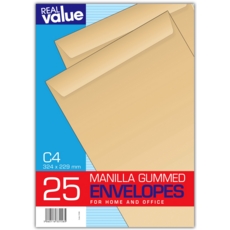 ENVELOPES,Self Seal, Manilla C4 25's Real Value