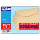 ENVELOPES,Self Seal Manilla C6 50's Real Value