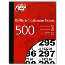 RAFFLE & CLOAKROOM TICKETS, 1-500 Security Coded, Pukka