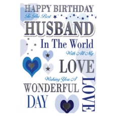 BIRTHDAY CARDS,Husband 6's Love Hearts