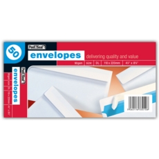 WHITE ENVELOPES,Peel & Seal DL 50's