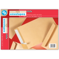 MANILLA ENVELOPES,Peel & Seal 12.7x9 (C4) 25's