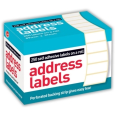 LABEL,S/Adh Address on Roll 89x37mm Std 250's