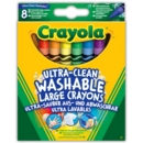 CRAYONS,Washable Large 8's Ultra- Clean,Crayola H/pk
