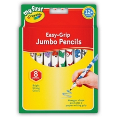 PENCIL CRAYONS,Jumbo Easy Grip 8's (Crayola) H/pk