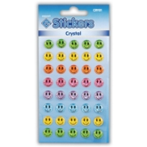 STICKERS,Crystal Smiley Faces H/pk