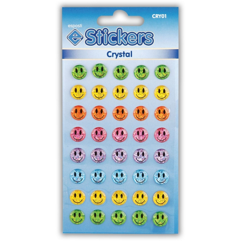 STICKERS,Crystal Smiley Faces H/pk