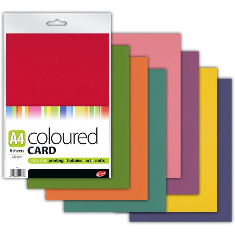 CARD,A4 Asst.Cols 8