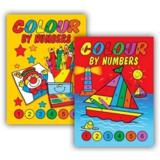 COLOURING BOOK,Colour By Numbers 4 Asst.
