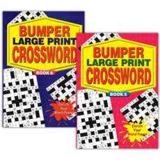 ACTIVITY BOOK,Crossword Bumper Large Print 2 Asst.