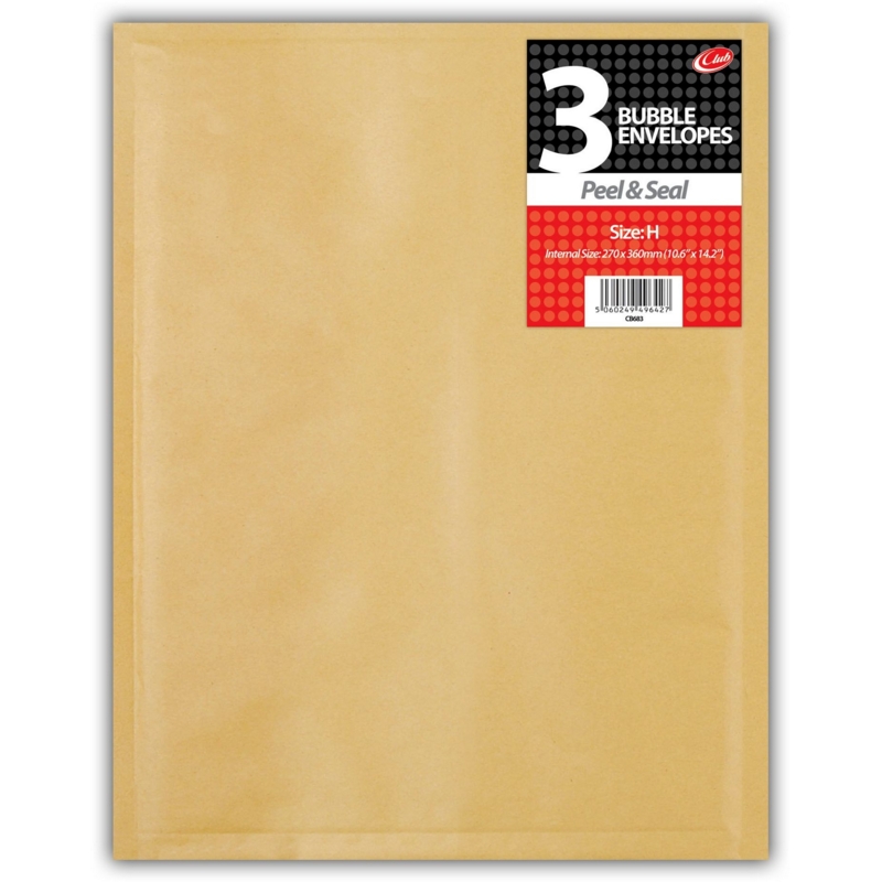 BUBBLE ENVELOPE,Manilla (H) Shrink Wrapped 3