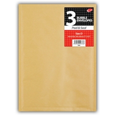 BUBBLE ENVELOPE,Manilla (D) Shrink Wrapped 3's 180x265mm