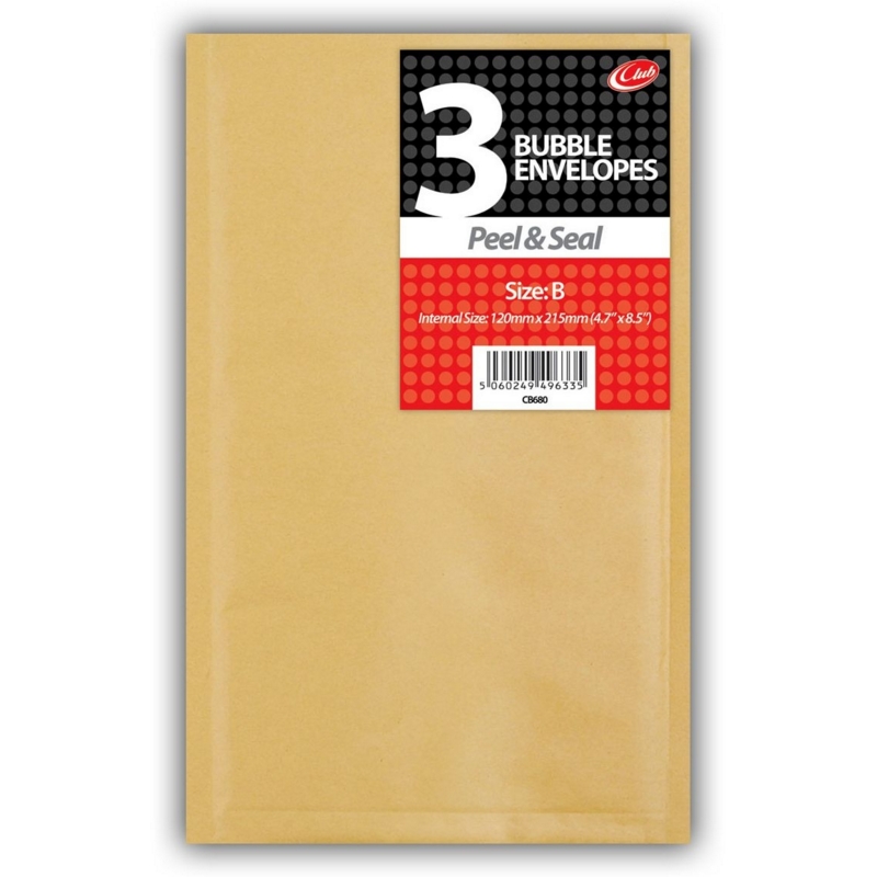 BUBBLE ENVELOPE,Manilla (B) Shrink Wrapped 3