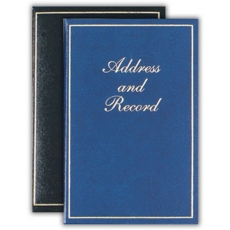 ADDRESS/RECORD BOOK,Gold Border 3 Asst. Cols.130x195mm
