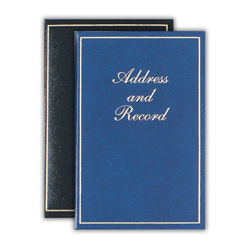 ADDRESS/RECORD BOOK,Gold Border 3 Asst. Cols.130x195mm