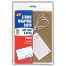 KRAFT PAPER, STRING & LABEL, Single Sheet, 75x100cm H/pk