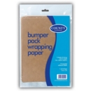 KRAFT PAPER, 3 Sheets 75x100cm 12 Labels & 12mmTape H/pk C56