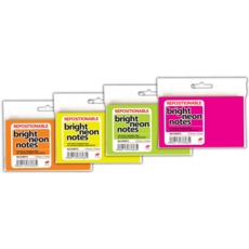 STICK ON NOTES,Bright Neon 125x75mm (Hopax) CG21334