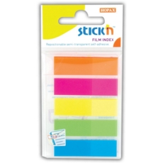 STICK ON INDEX NOTES,5 Strip Set 45x12mm H/pk (Hopax)