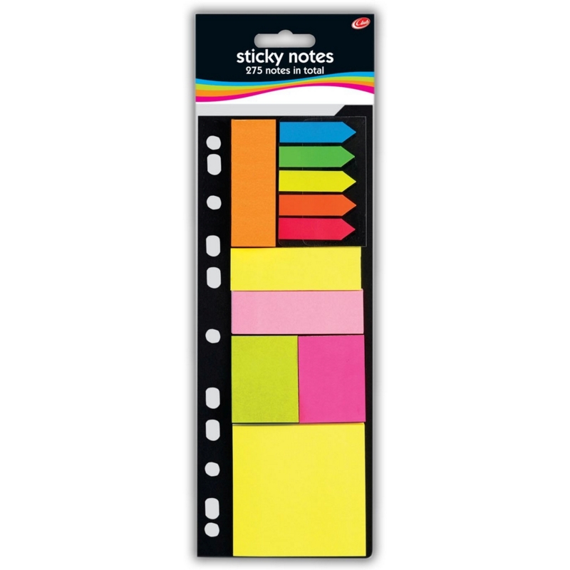 STICK ON NOTES,Bright Neon Multi H/pk (Club)