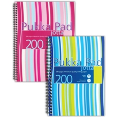 PUKKA PAD,Jotta A5 Twin Wire Blue & Pink Stripe Asst 200pg
