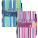 PROJECT BOOK,Pukka Pad,A4 Twin Wire Stripe Design Asst.250pg