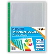 POLY POCKETS,A4 25's Premium 90 micron (Tiger)