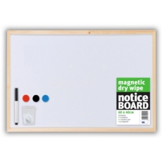 NOTICE BOARD,Drywipe Magnetic White Board, 60x40cm      C834