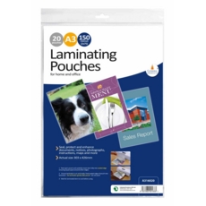 LAMINATING POUCH,A3 20's 426x303mm (150 microns)