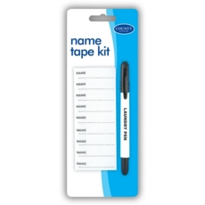 NAME TAPE KIT, Iron or Sew on Labels + Laundry Pen I/cd