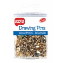 DRAWING PINS,Brass 9mm 100's H/pk (Handy Pack)        CB587