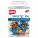 DRAWING PINS,Col. 9.5mm 100's H/pk (Handy Pack)        CB588