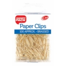 PAPER CLIPS,Brass 26mm 100's H/pk (Handy Pack) CB589