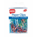 PAPER CLIPS,Asst.Cols 28mm 100's H/pk (Handy Pack) CB590