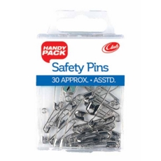 SAFETY PINS,Asst.Sizes 30's H/pk(Handy Pack)
