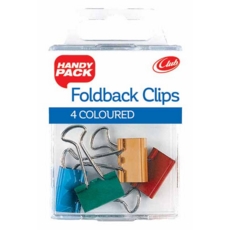 FOLDBACK CLIPS,Asst.Cols 4's H/pk (Handy Pack)        CB597