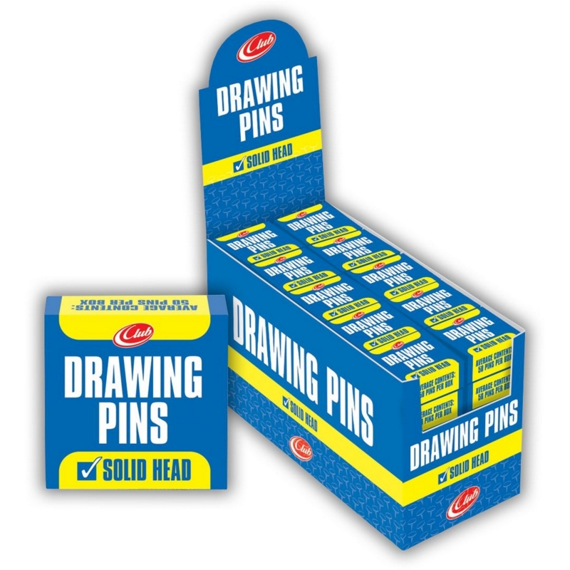 DRAWING PINS,Brass Colour,10mm Solid Head, 50