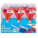 SCISSORS,SCHOOL Stainless Steel Red/Blue 13cm CDU