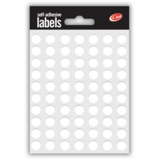 LABEL,S/Adh White Dots 8mm H/pk