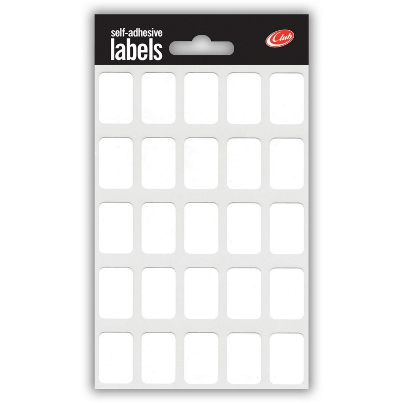 LABEL,S/Adh White 12x18mm H/pk